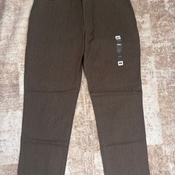 Joseph Abboud Brown Cotton Blend Flat Front Dress Pant / Chino, 38x30 - Picture 2 of 4